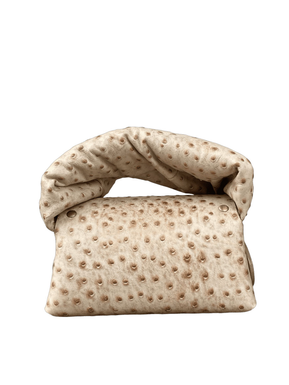 Nury Cream & Brown Ostrich Print