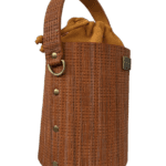 Aara Orange Woven Embossed Leather