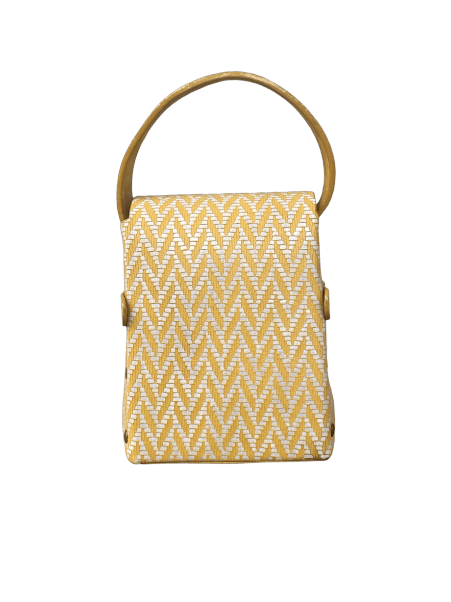Dupẹ Yellow & White Herringbone Leather