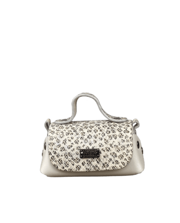 Kach Cream Nappa & Snake Print Leather