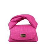 Nury Hot Pink Square Embossed Leather