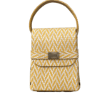 Dupẹ Yellow & White Herringbone Leather