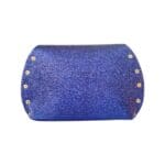 Mags Navy Blue Micro Sequined Print Leather