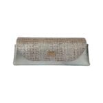 Lyla Silver Tweed-effect Print & Ice Nappa