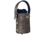 Lara Black & Gold Distressed Leather