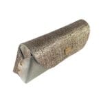 Lyla Silver Tweed-effect Print & Ice Nappa