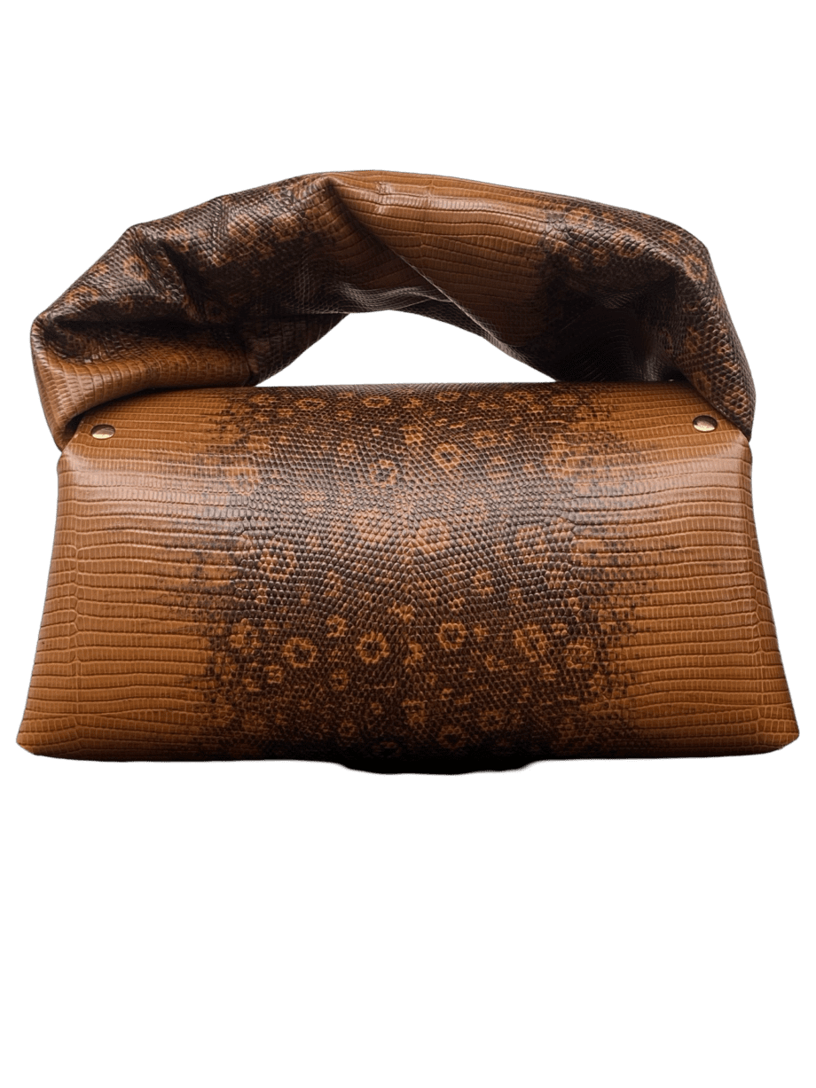 Nyla Tan & Brown Lizard Print