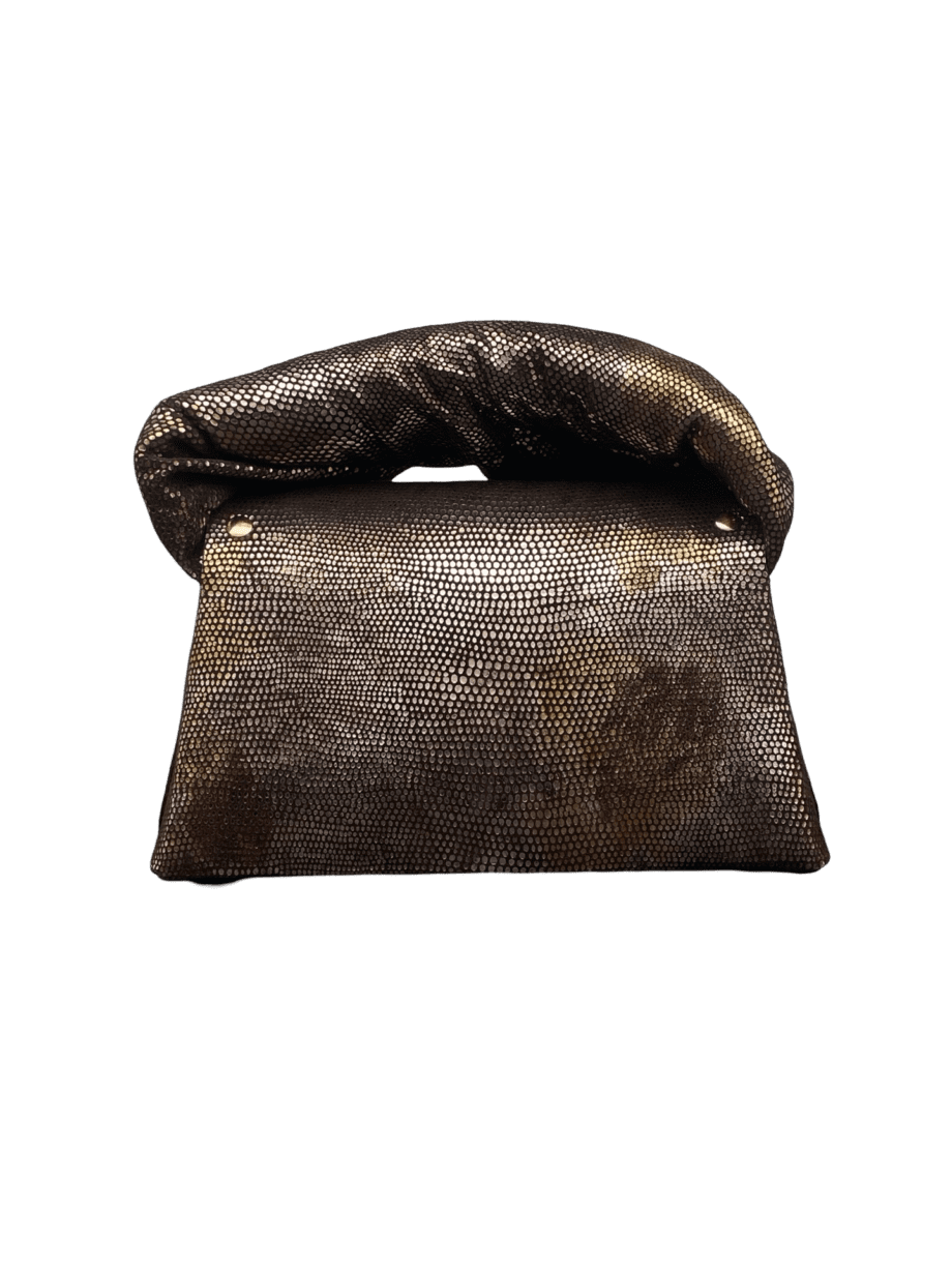 Moby Brown & Silver Distressed Lizard Print