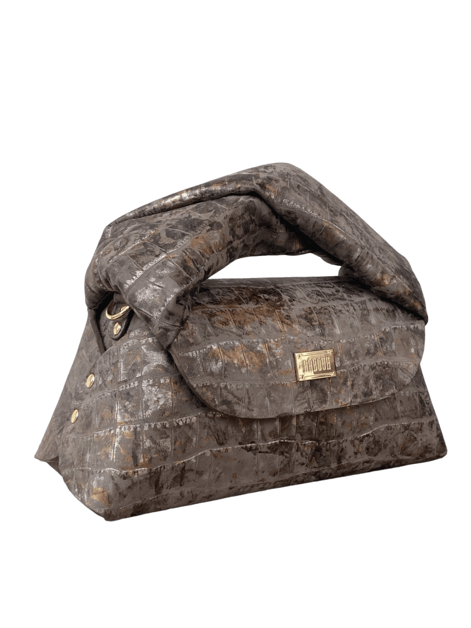 Nuby Three-toned Brown Distressed Crocco Print