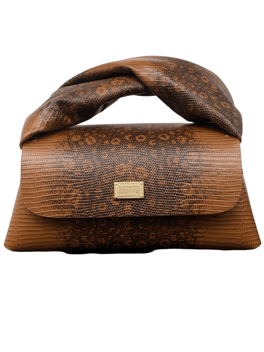 Nyla Tan & Brown Lizard Print