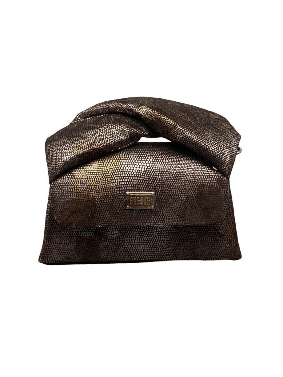 Moby Brown & Silver Distressed Lizard Print