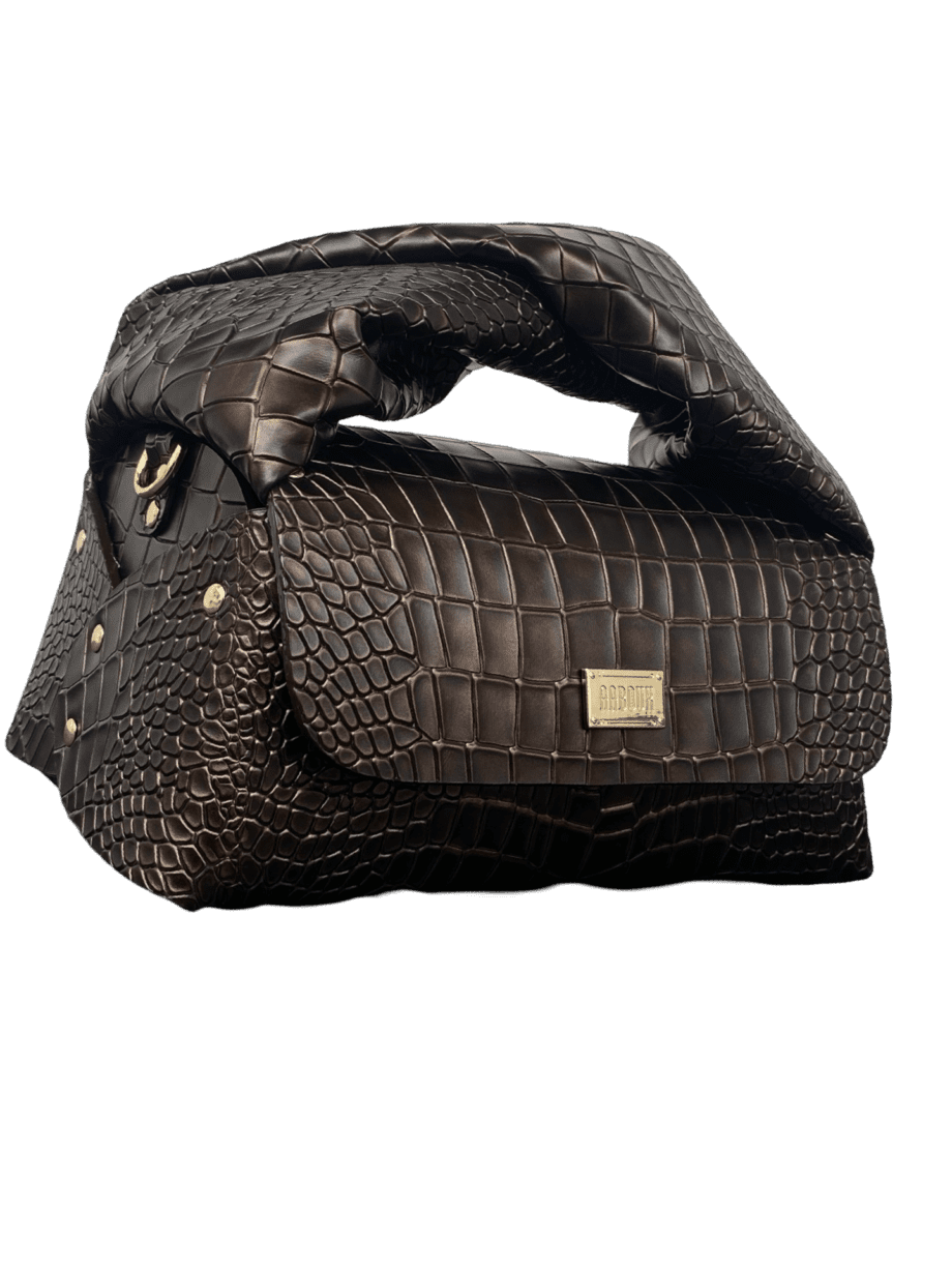 Nyla Brown Croc Embossed
