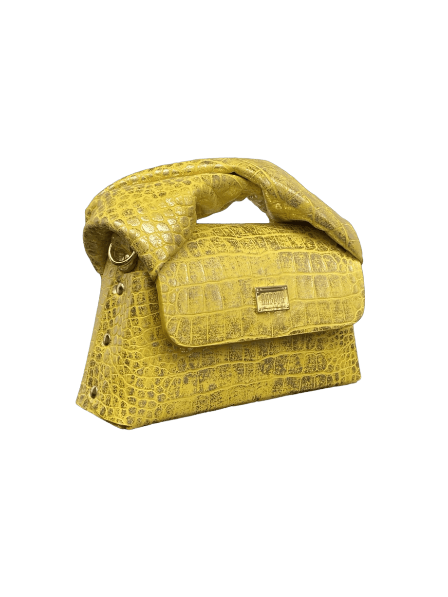 Moby Yellow & Gold Croc Print