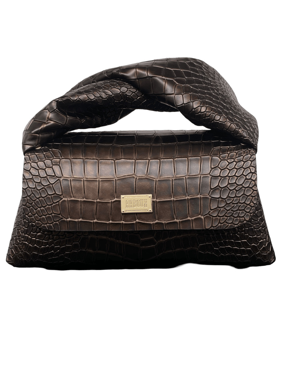 Nyla Brown Croc Embossed