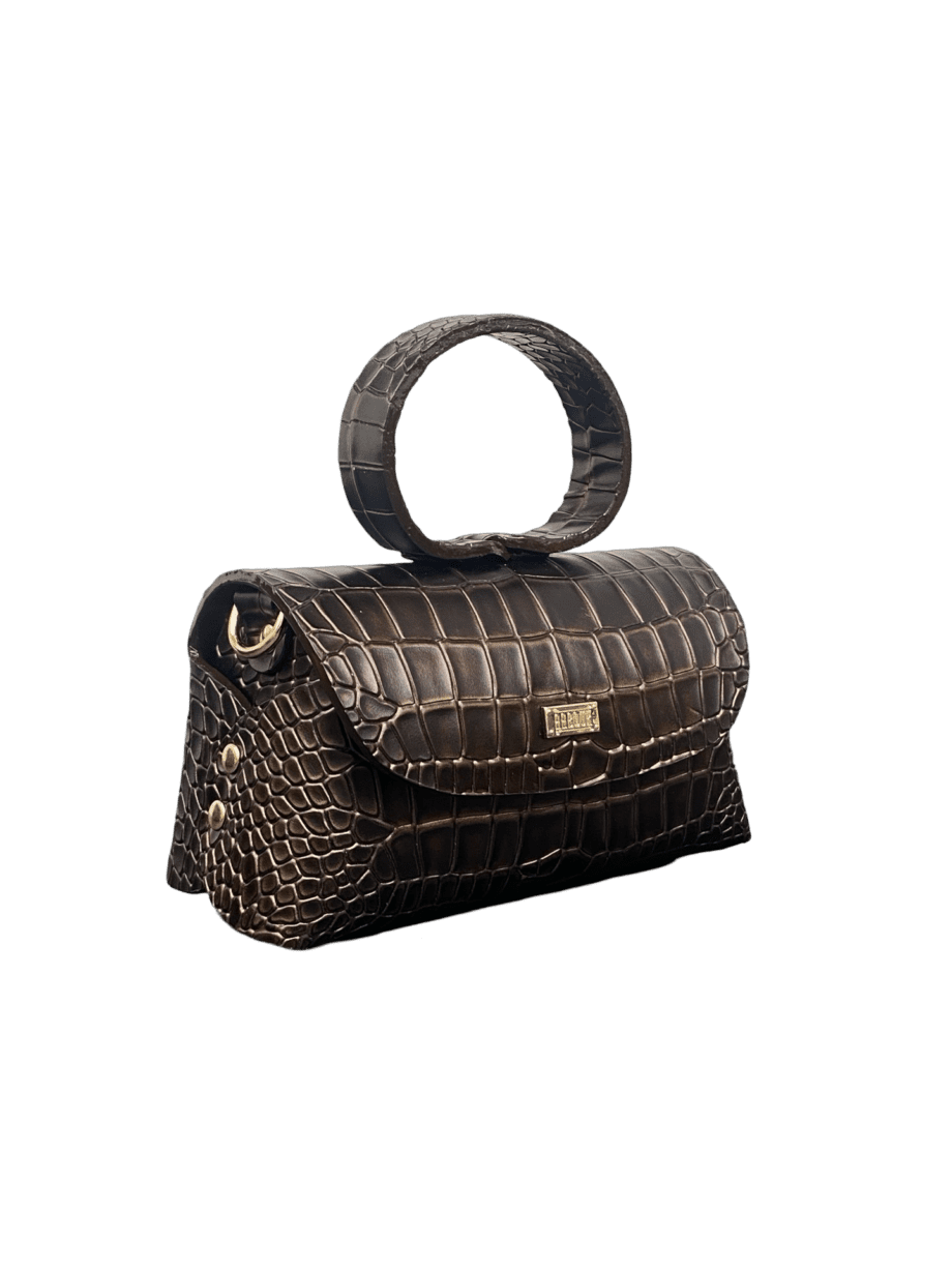 Hana Brown Croc Embossed