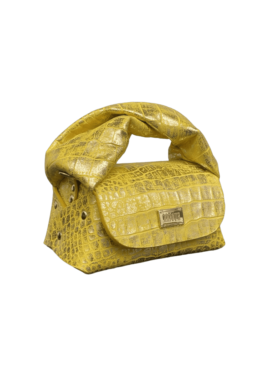 Nury Yellow & Gold Croc Print