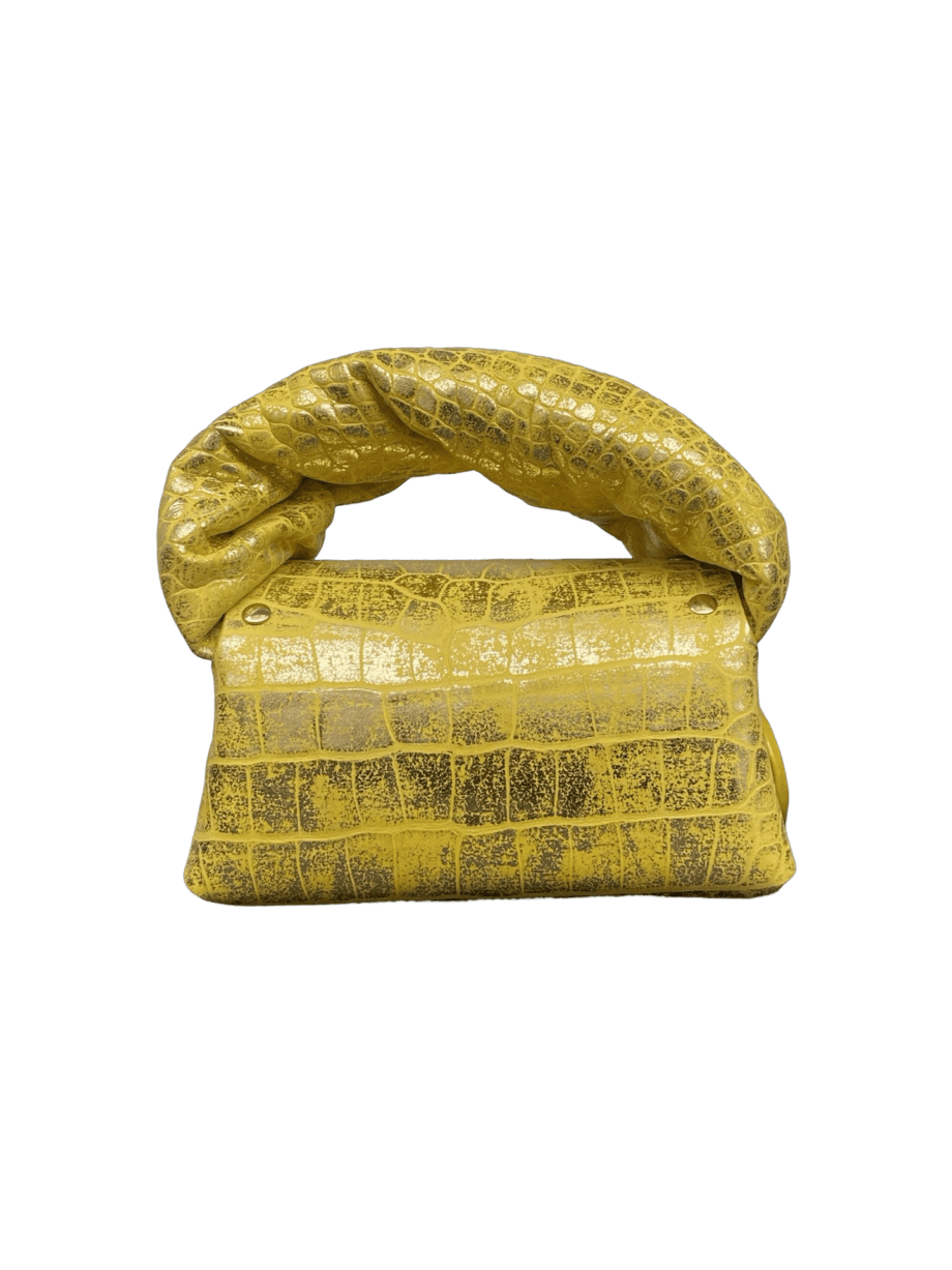 Nury Yellow & Gold Croc Print
