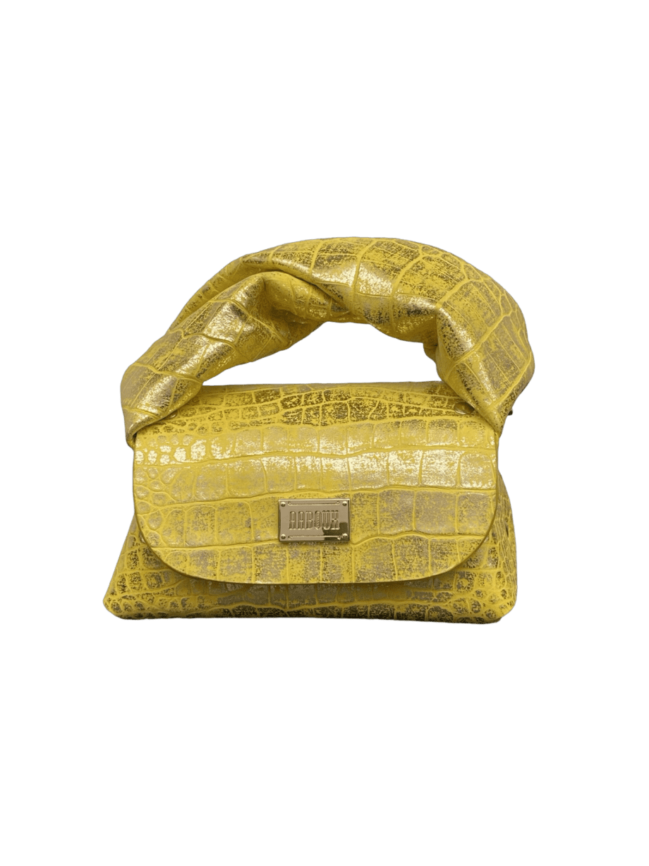 Nury Yellow & Gold Croc Print