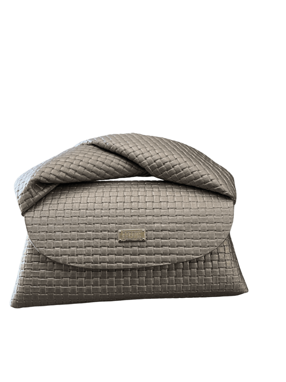 Seyi Taupe Square Embossed Leather