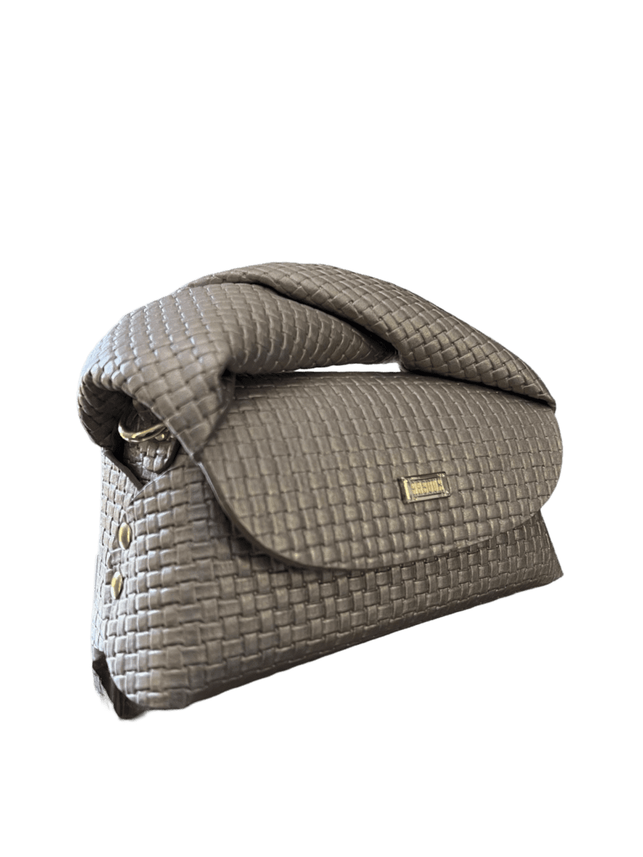 Seyi Taupe Square Embossed Leather