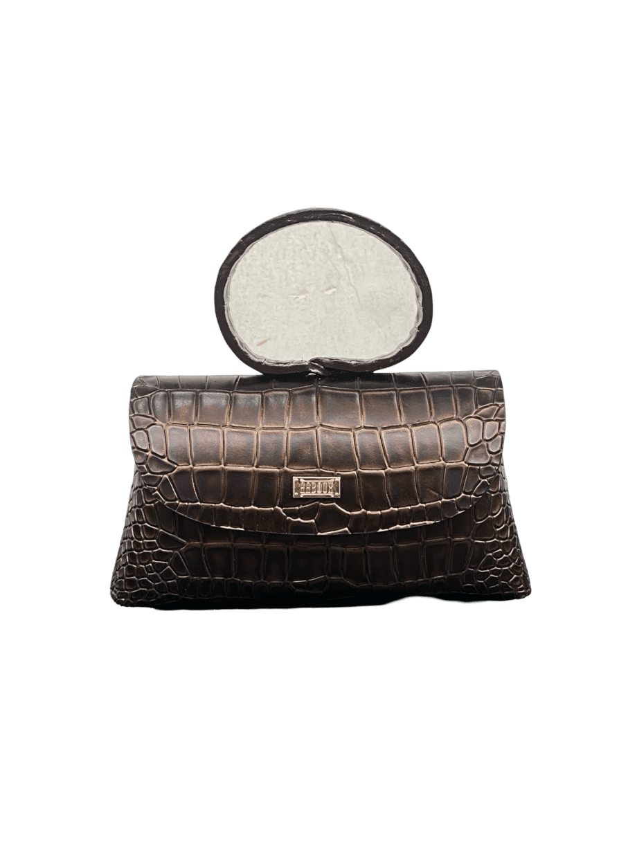 Hana Brown Croc Embossed