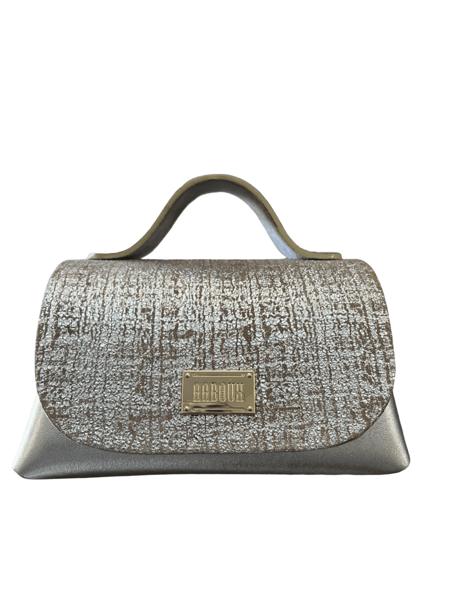 Mira Silver Tweed-effect Print & Ice Nappa