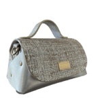Mira Silver Tweed-effect Print & Ice Nappa