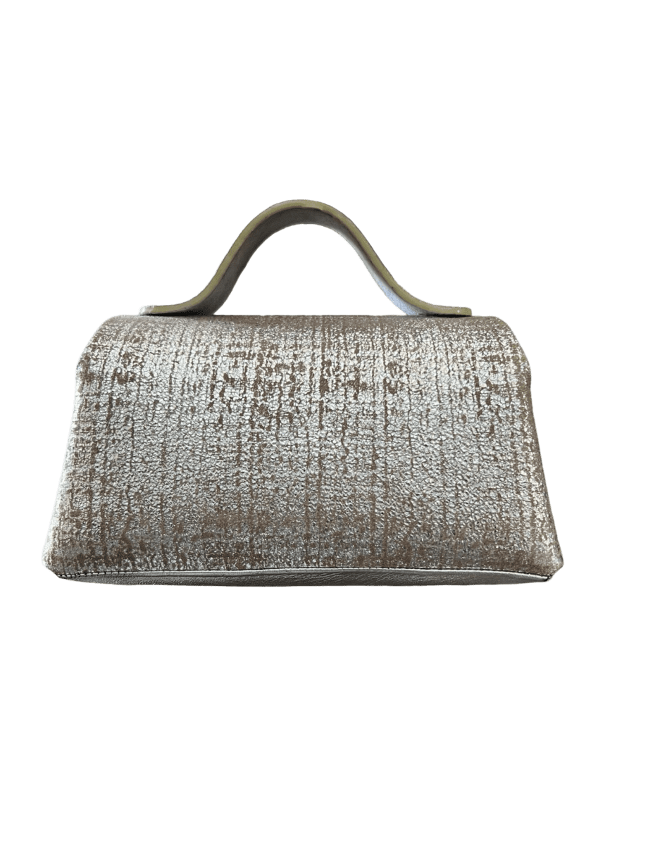 Mira Silver Tweed-effect Print & Ice Nappa