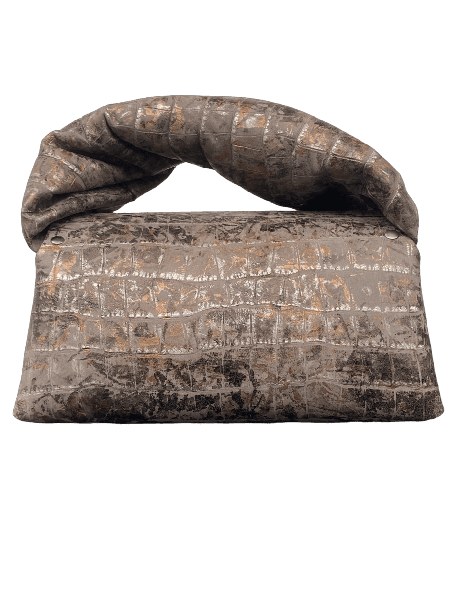 Nyla Three-toned Brown Distressed Crocco Print