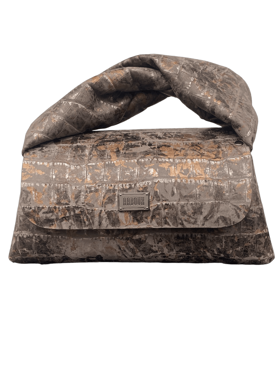 Nyla Three-toned Brown Distressed Crocco Print