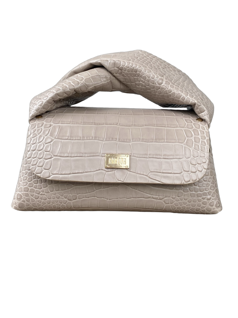 Nyla Taupe Croc Embossed