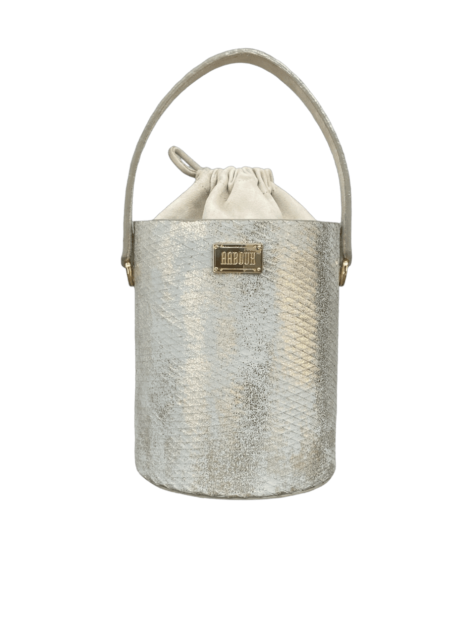 Aara Silver & White Distressed Snake Print