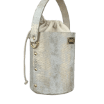 Aara Silver & White Distressed Snake Print