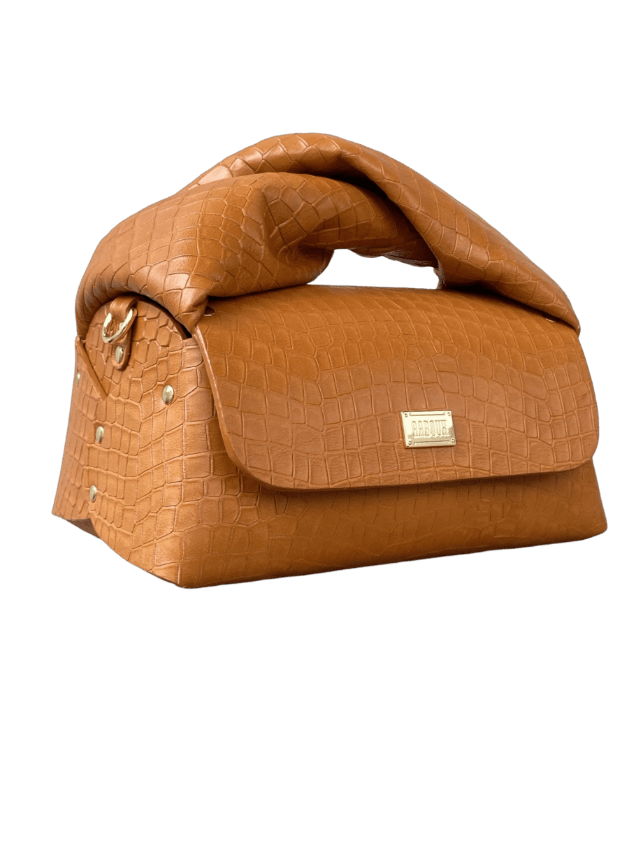 Nyla Tan Crocco Embossed