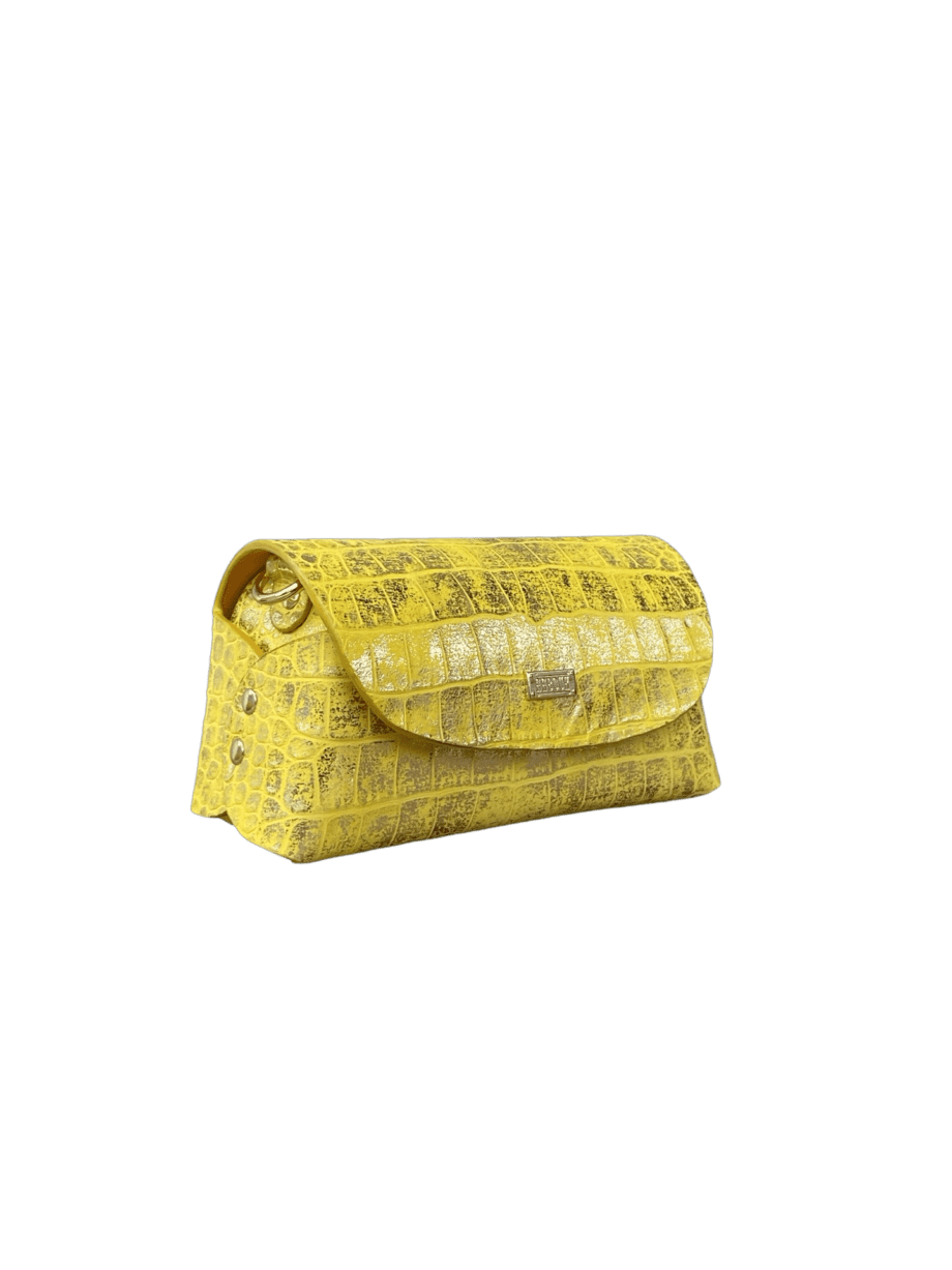 Maya Yellow & Gold Croc Distressed
