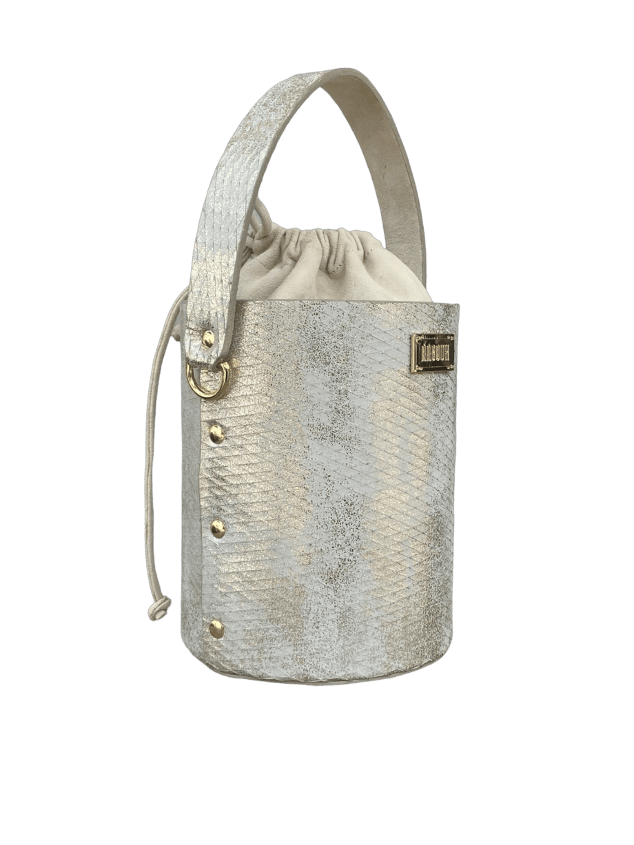 Aara Silver & White Distressed Snake Print