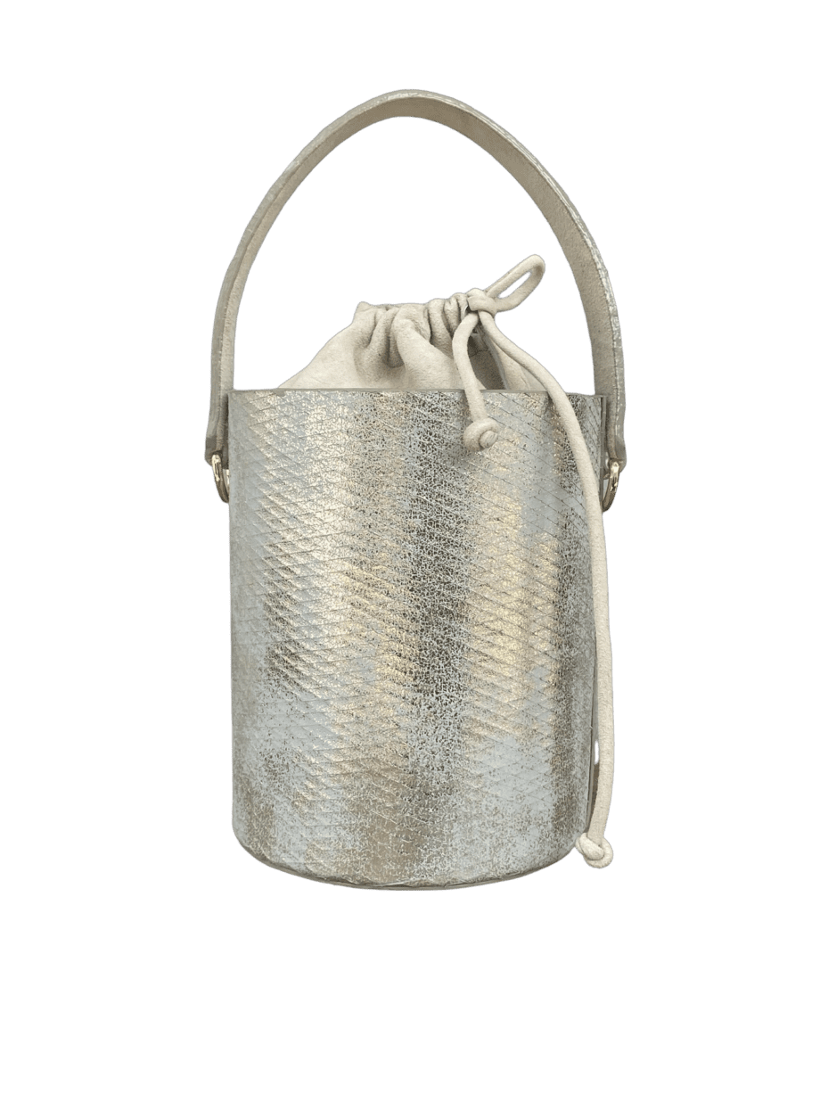 Aara Silver & White Distressed Snake Print