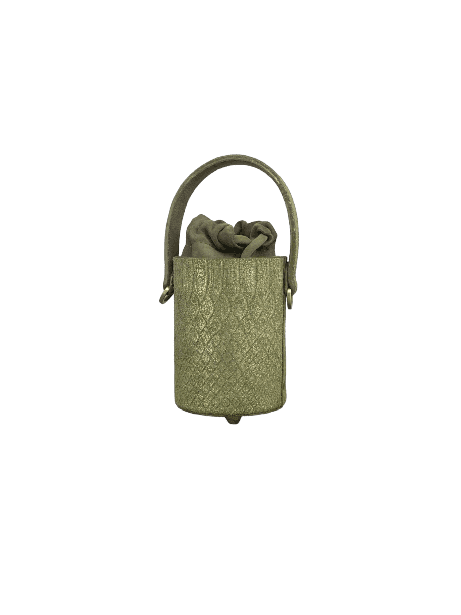Lara Metallic Green & Gold Python Print