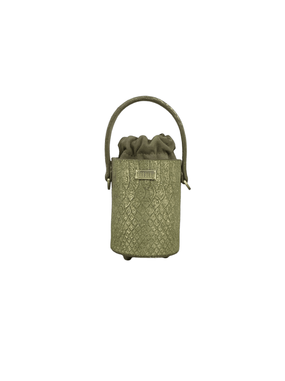 Lara Metallic Green & Gold Python Print