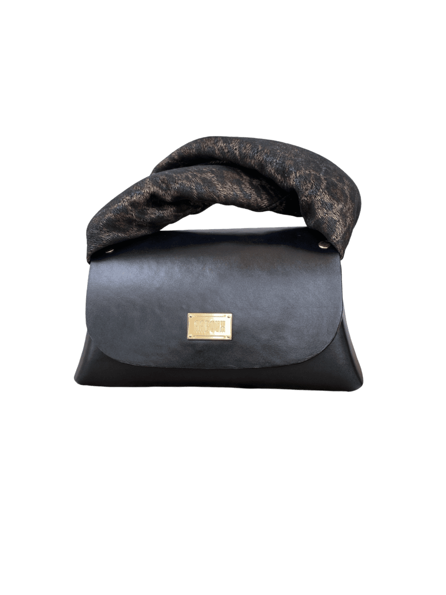 Nury XO (New Size) Cheetah Print Suede & Black Smooth Grain Leather