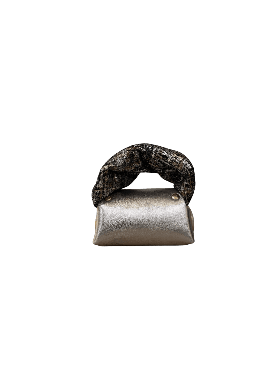 Lily Three-tone Tweed Effect Suede & Champagne Gold Smooth Grain Leather