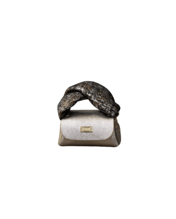 Lily Three-tone Tweed Effect Suede & Champagne Gold Smooth Grain Leather