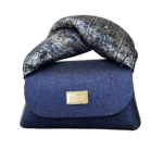 Nury Three-tone Tweed Effect Suede & Metallic Blue Flat Grain Leather