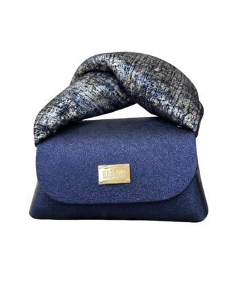 Nury Three-tone Tweed Effect Suede & Metallic Blue Flat Grain Leather
