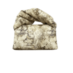 Nury XO (New Size) Cream & Green Marble Print Leather