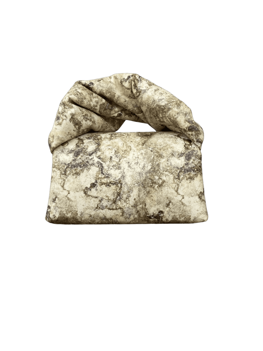 Nury XO (New Size) Cream & Green Marble Print Leather