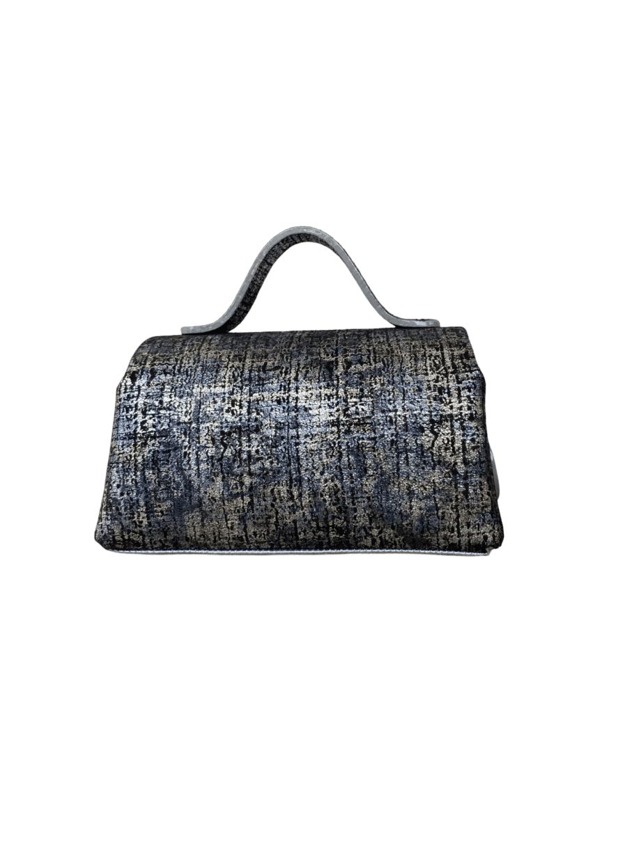 Mira XO (New Size) Three-tone Tweed Effect Suede & Ice Blue Smooth Grain Leather
