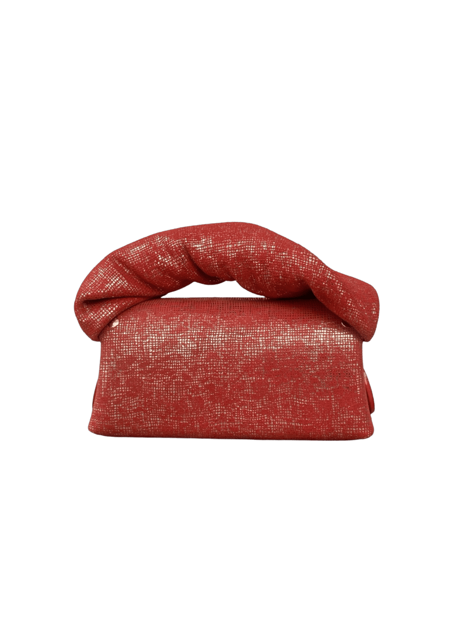 Seyi Red & Gold Mesh Pattern on Suede