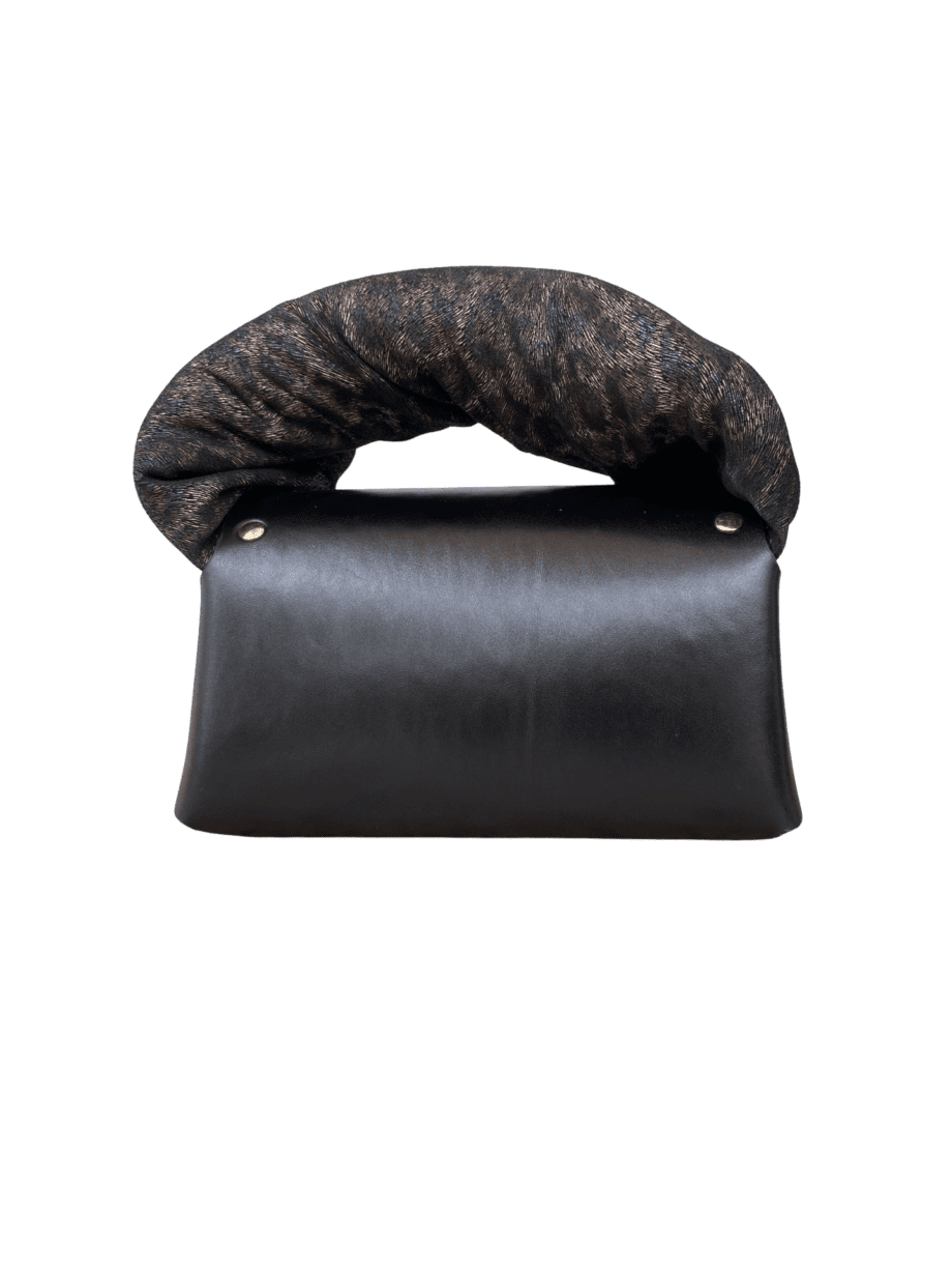 Nury XO (New Size) Cheetah Print Suede & Black Smooth Grain Leather