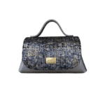 Mira XO (New Size) Three-tone Tweed Effect Suede & Ice Blue Smooth Grain Leather